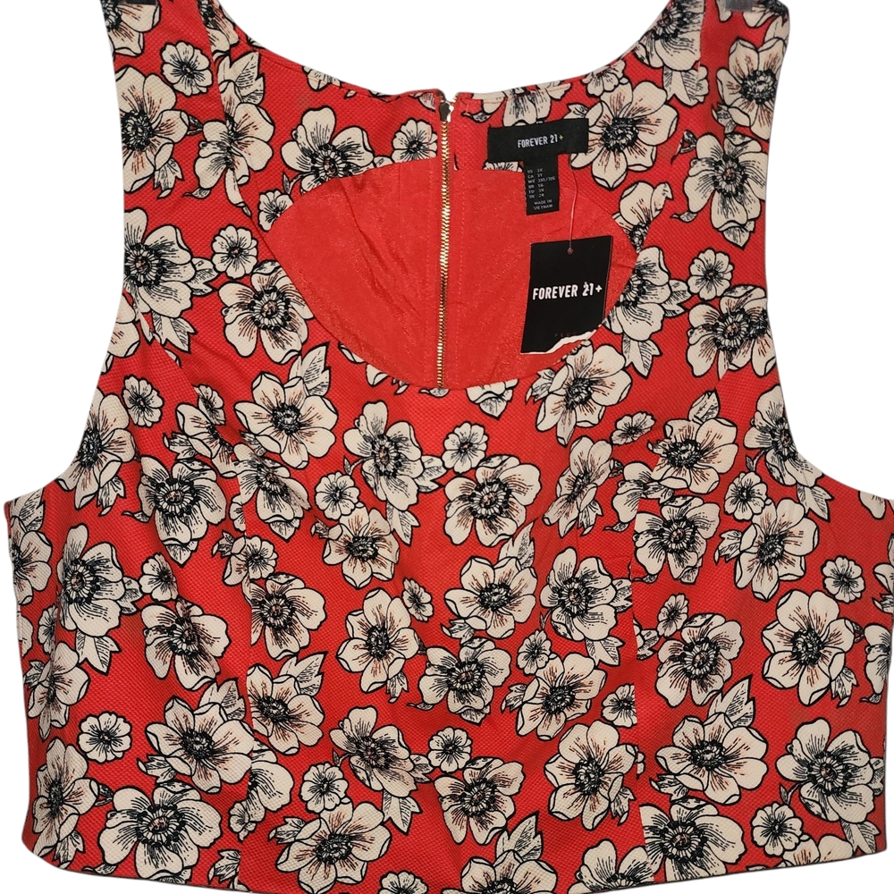 Forever 21 Red Floral Women's Top